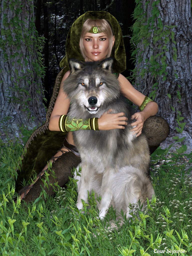 Illustration d'une soeurloup avec loup