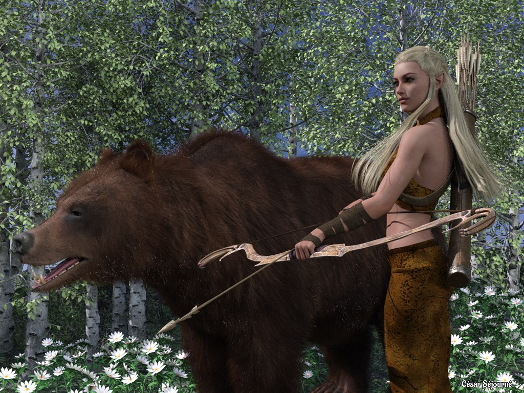 La Gardienne elfe et son ours