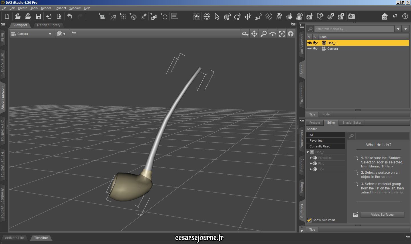 Tuto sur comment modifier un objet 3D sur Daz3D : création de surface, couleur et texture 11
