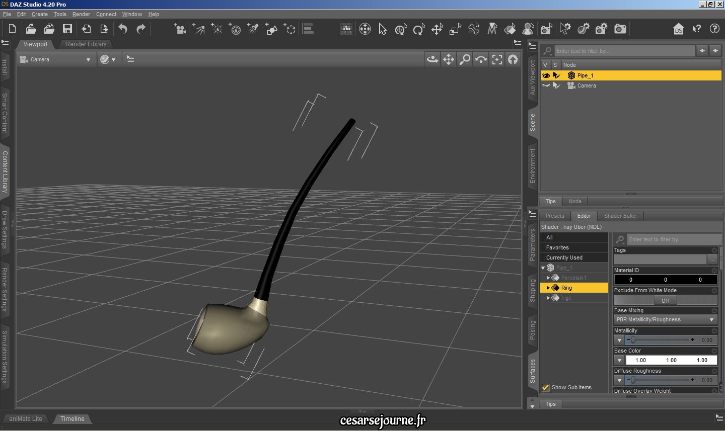 Tuto sur comment modifier un objet 3D sur Daz3D : création de surface, couleur et texture 13
