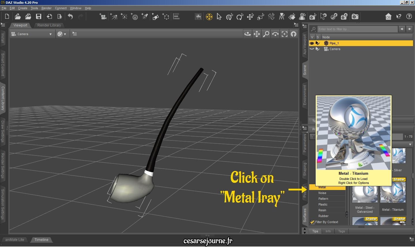 Tuto sur comment modifier un objet 3D sur Daz3D : création de surface, couleur et texture 16