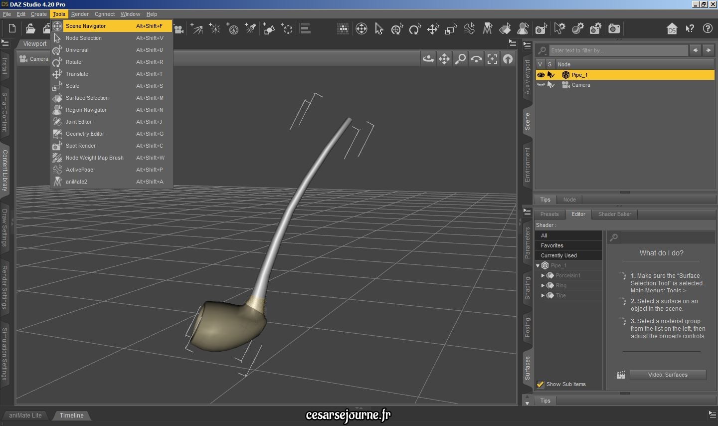 Tuto sur comment modifier un objet 3D sur Daz3D : création de surface, couleur et texture 21